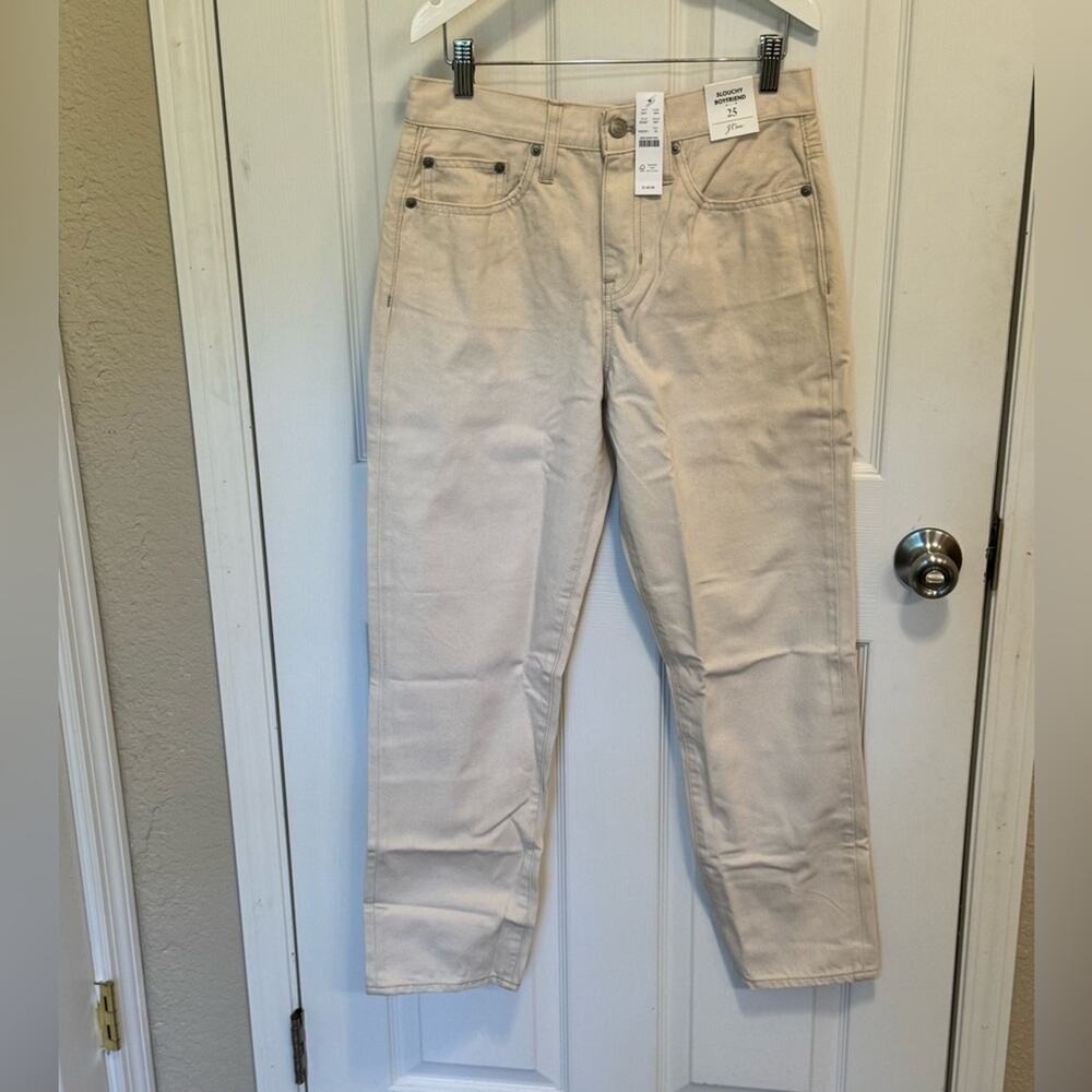 NWT J Crew Slouchy Boyfriend Jeans in Ecru size 25